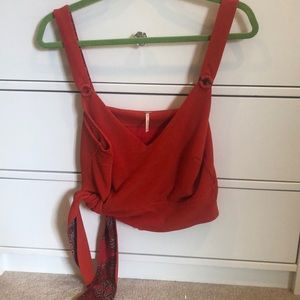 Free people Red tie tank